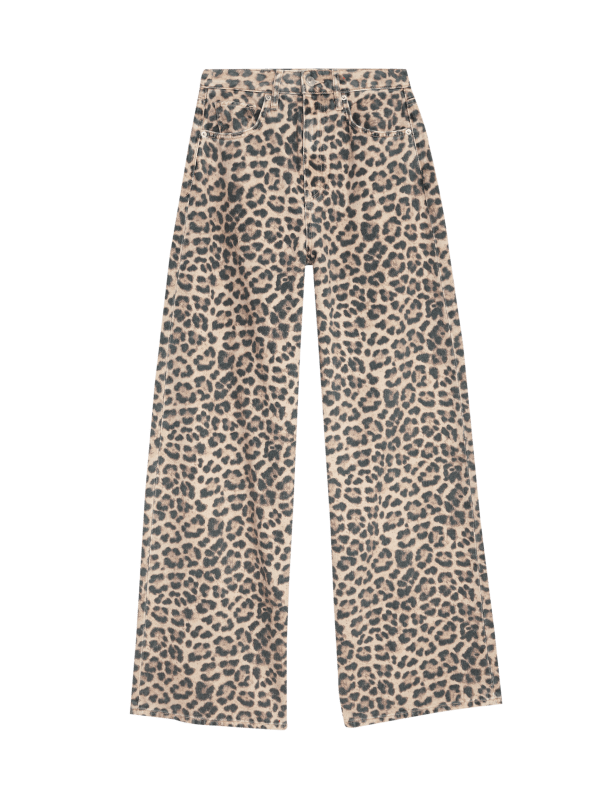 Animal Print Wide Leg Jeans