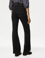 Patch Pocket Flare High Waisted Jeans