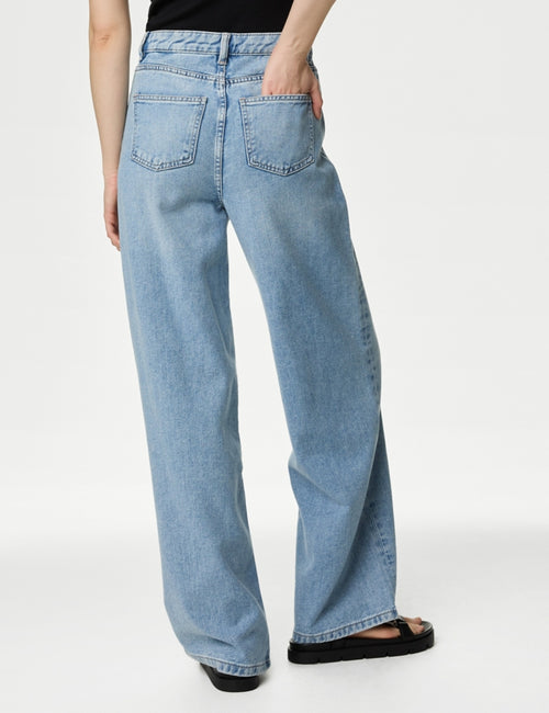 Slouchy Mid Rise Wide Leg Jeans