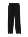 Denim Jersey Straight Leg Trousers