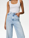 Lyocell™ Blend High Waisted Wide Leg Jeans