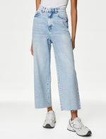 Lyocell™ Blend High Waisted Wide Leg Jeans