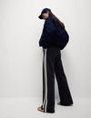 Jersey Side Stripe Wide Leg Trousers