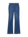 High Waisted Crease Front Slim Flare Jeans