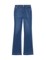 High Waisted Crease Front Slim Flare Jeans