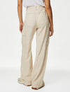 Linen Rich Straight Leg Cargo Trousers