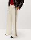 Jersey Side Stripe Wide Leg Trousers