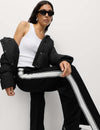 Jersey Side Stripe Wide Leg Trousers