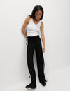 Jersey Side Stripe Wide Leg Trousers