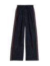 Cotton Rich Denim Side Stripe Wide Leg Trousers