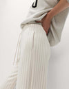 Modal Blend Striped Wide Leg Joggers