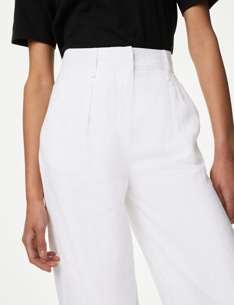 Pure Linen Wide Leg Trousers