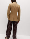 Twill Tailored Cinched Waist Blazer