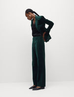 Cotton Rich Velvet Straight Leg Trousers