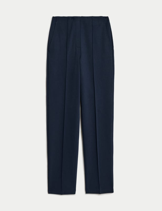 Jersey Twill Straight Leg Trousers