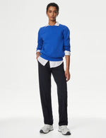 Woven Straight Leg Trousers with Stretch