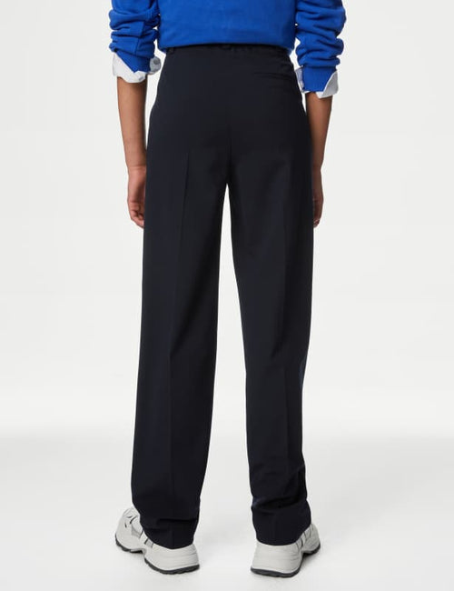 Woven Straight Leg Trousers with Stretch