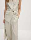 Linen Blend Wide Leg Trousers