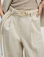 Linen Blend Wide Leg Trousers