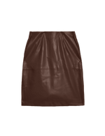 Leather Look Knee Length A-Line Skirt