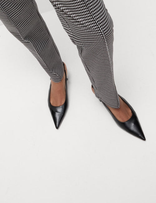 Twill Checked Straight Leg Trousers