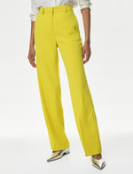 Crepe Tailored Straight Leg Trousers