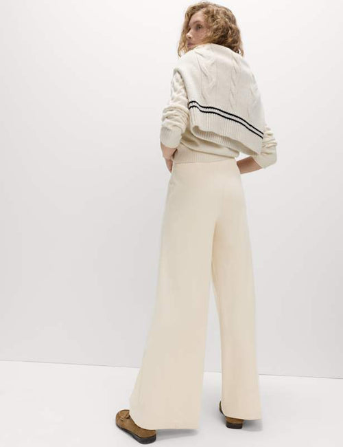 Jersey Wide Leg Trousers with Stretch