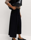 Woven Pleated Wide Leg Culottes