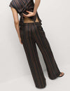 Stripe Plisse Palazzo Trousers