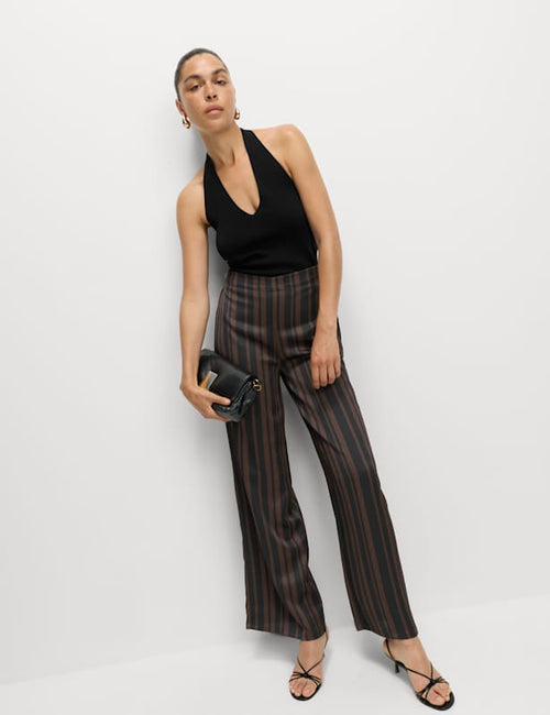 Stripe Plisse Palazzo Trousers