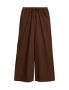 Linen Blend Drawstring Wide Leg Trousers