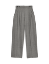 Herringbone Pleat Front Wide Leg Trousers