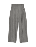 Herringbone Pleat Front Wide Leg Trousers