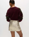 Metallic Textured Mini Column Skirt
