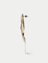 Gold Tone Folded Drop Earrings