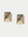 Oversized Hammered Rectangular Earrings