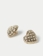 Lattice Pearl Detail Stud Earrings