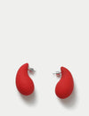 Maxi Black Rubber Tear Drop Earrings