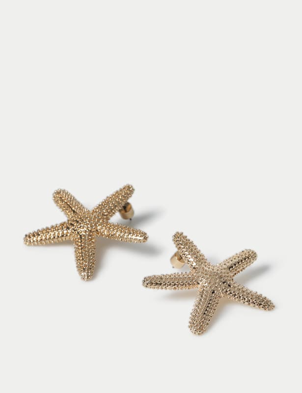 Oversized Starfish Detail Stud Earrings