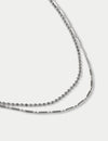 Silver Tone Multi Row Fine Chain Necklace
