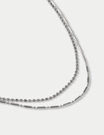 Silver Tone Multi Row Fine Chain Necklace