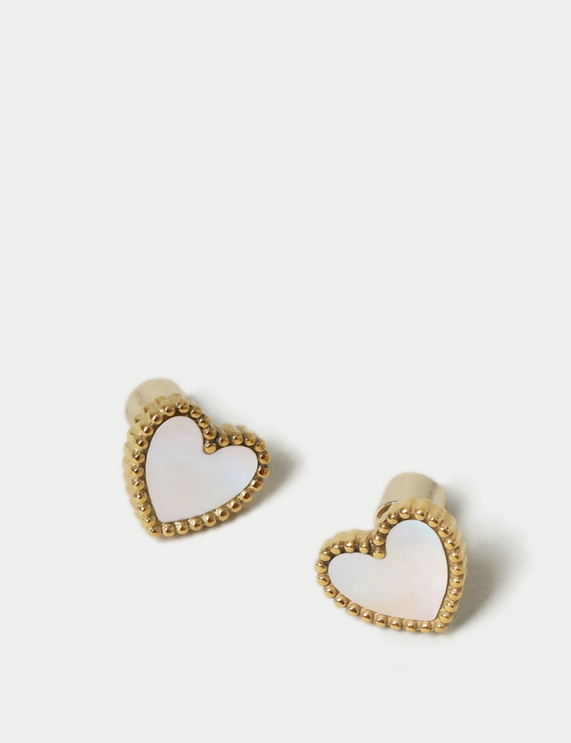 Autograph Mini Heart Stud Earrings