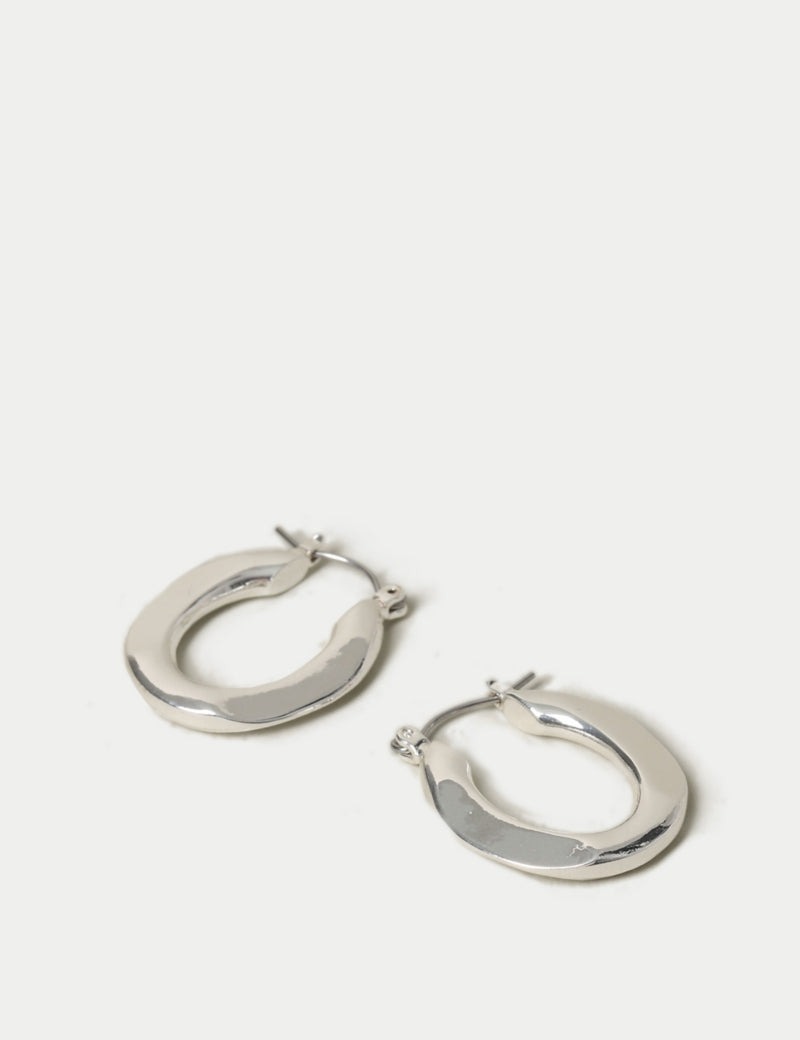 Silver Tone Small Hoop Earrings