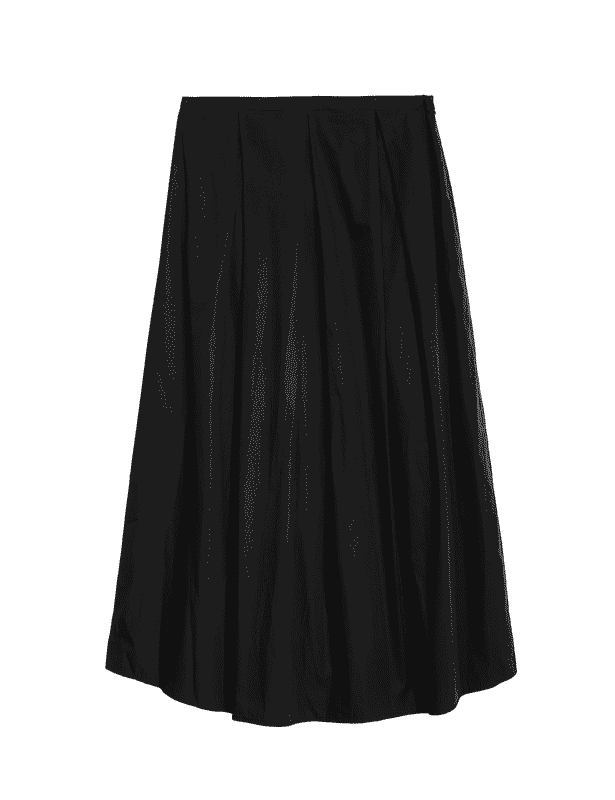 Pure Cotton Pleated Maxi Skirt