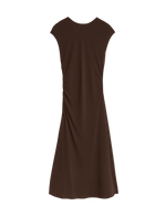 Round Neck Ruched Midaxi Column Dress