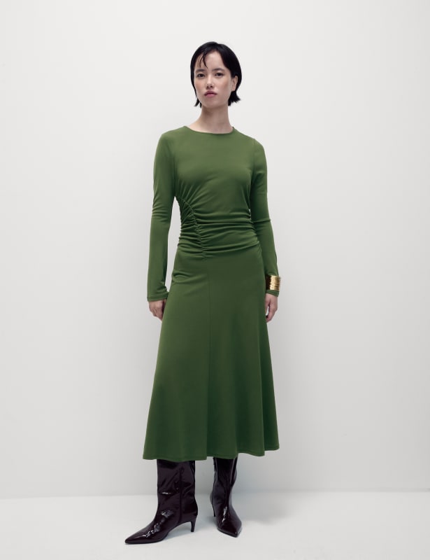 Jersey Round Neck Midaxi Column Dress