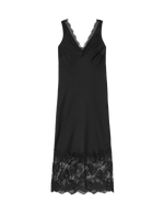 V-Neck Lace Insert Midaxi Slip Dress