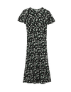Floral V-Neck Tie Detail Midaxi Tea Dress