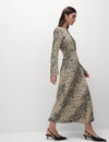 Animal Print Long Sleeve Midaxi Tea Dress