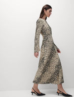 Animal Print Long Sleeve Midaxi Tea Dress